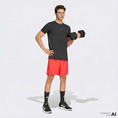  adidas Designed 4 Training 3-Stripes Erkek Siyah T-Shirt