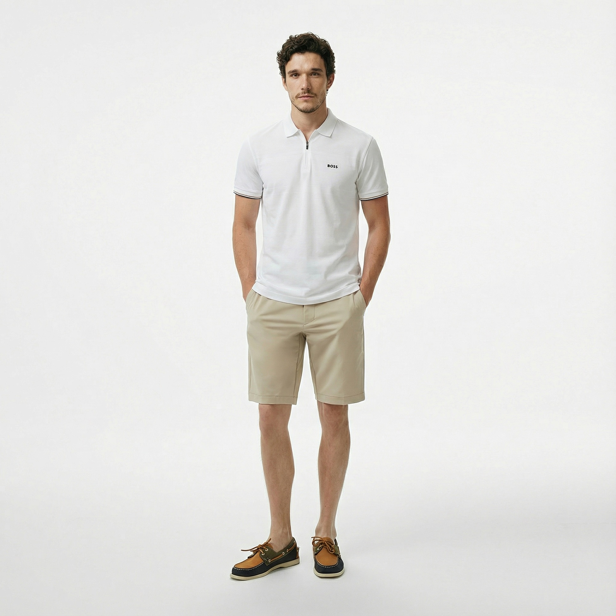 Boss Philix Pima Erkek Beyaz Polo