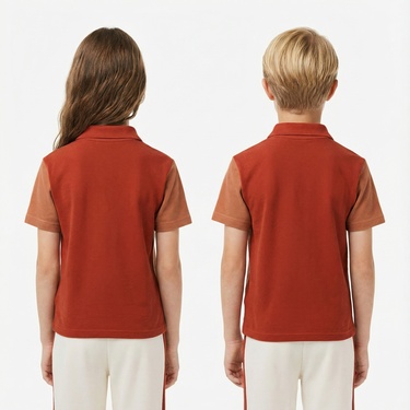  Lacoste Çocuk Renk Bloklu Bej Polo