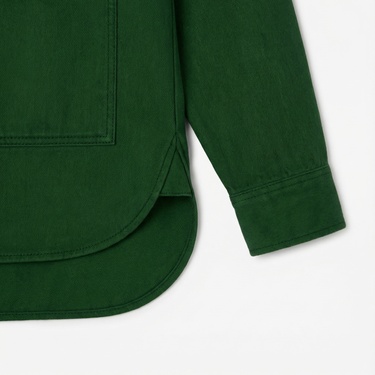  Lacoste Kadın Relaxed Fit Denim Yeşil Ceket