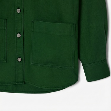  Lacoste Kadın Relaxed Fit Denim Yeşil Ceket