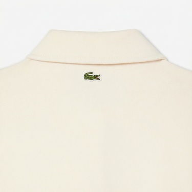 Lacoste Kadın Relaxed Fit Polo Yaka Krem Sweatshirt