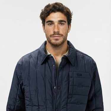  Lacoste Erkek Relaxed Fit Gömlek Yaka Desenli Lacivert Ceket