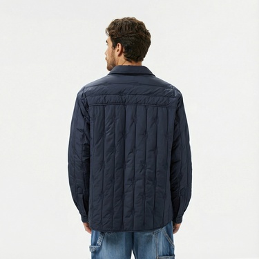  Lacoste Erkek Relaxed Fit Gömlek Yaka Desenli Lacivert Ceket