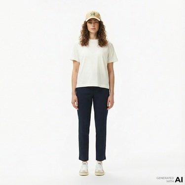  Lacoste Kadın Regular Fit Lacivert Pantolon