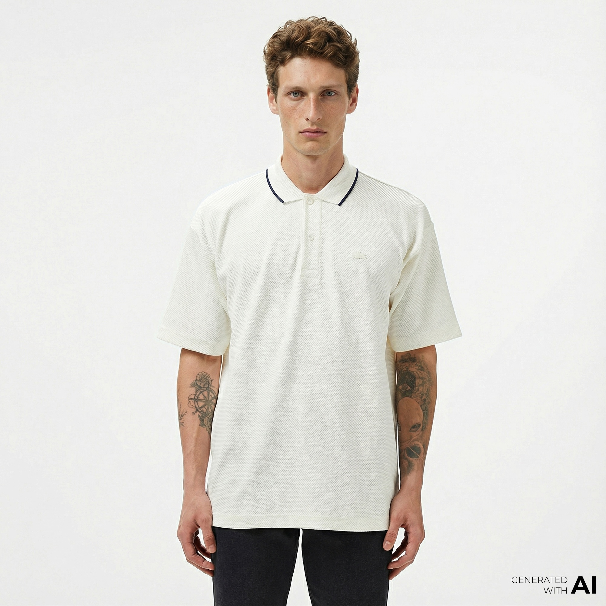 Lacoste Erkek Oversize Fit Beyaz Polo