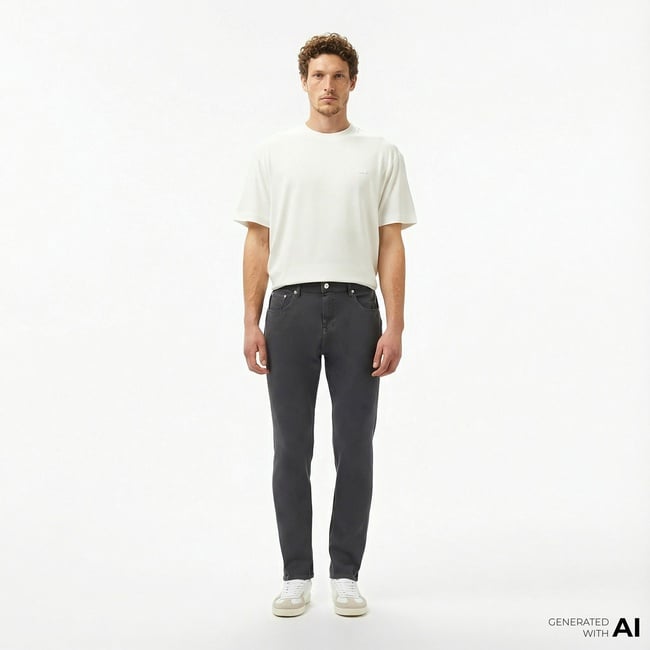  Lacoste Erkek Slim Fit Gri Jean Pantolon