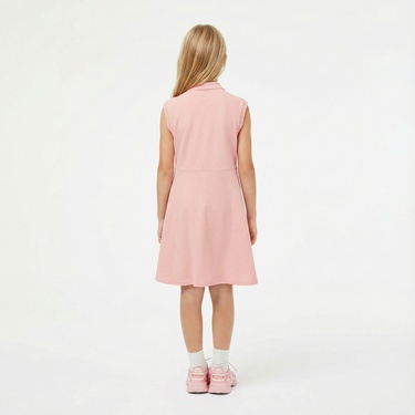  Lacoste Kız Çocuk Kolsuz Polo Yaka Pembe Elbise