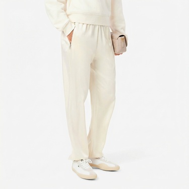  Lacoste Kadın Oversized Fit Krem Pantolon