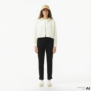  Lacoste Kadın Regular Fit Siyah Pantolon