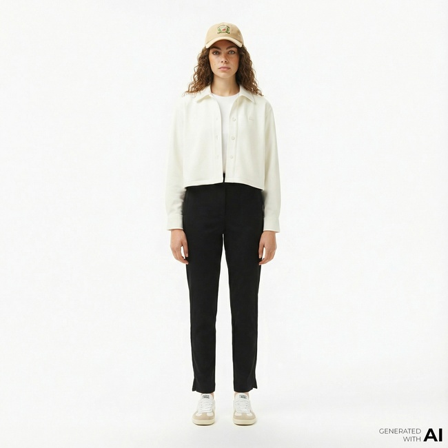  Lacoste Kadın Regular Fit Siyah Pantolon