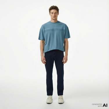  Lacoste Erkek Regular Fit Lacivert Jean Pantolon