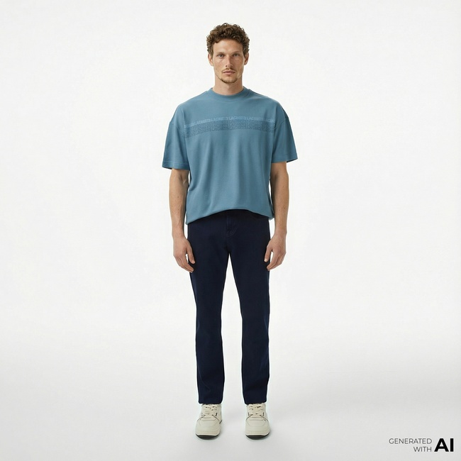  Lacoste Erkek Regular Fit Lacivert Jean Pantolon