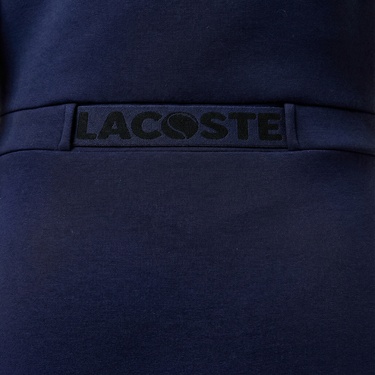  Lacoste Kadın Regular Fit Kolsuz Yarım Fermuarlı Renk Bloklu Lacivert Elbise