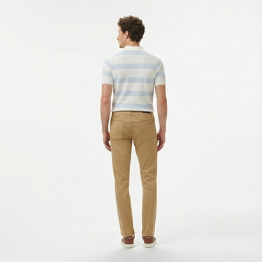  Lacoste Erkek Slim Fit Bej Jean Pantolon