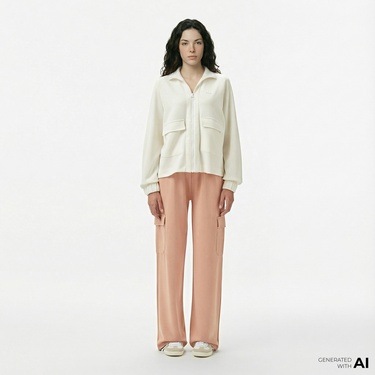  Lacoste Kadın Relaxed Fit Pembe Eşofman Altı