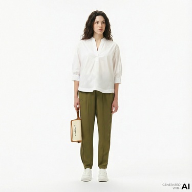  Lacoste Kadın Jogger Haki Pantolon