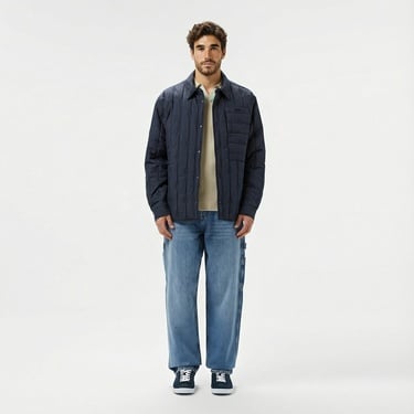  Lacoste Erkek Relaxed Fit Gömlek Yaka Desenli Lacivert Ceket