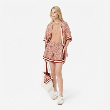  Lacoste L.12.D Kadın Slim Fit Kahverengi Polo