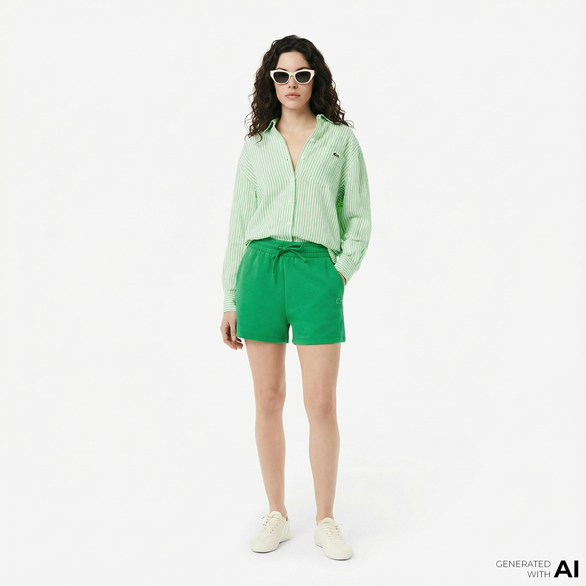  Lacoste Kadın Yeşil Şort