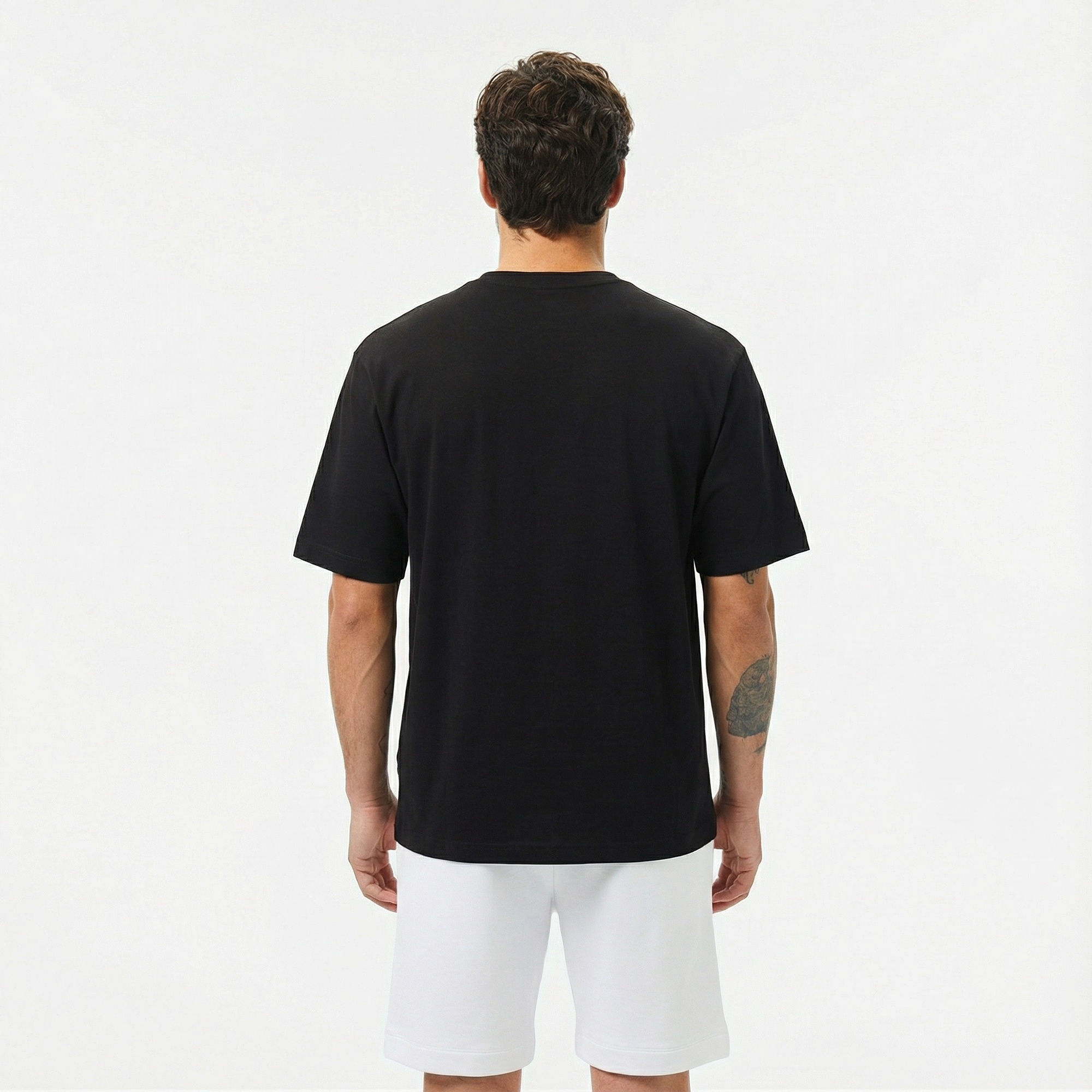 Lacoste Erkek Relaxed Fit Bisiklet Yaka Baskılı Siyah T-Shirt