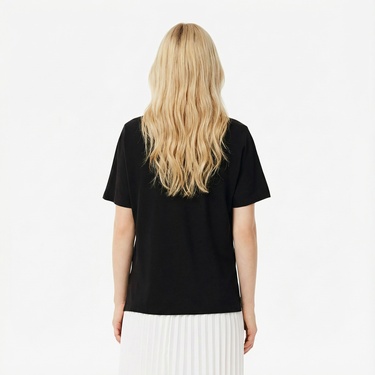  Lacoste Kadın Relaxed Fit Siyah Polo