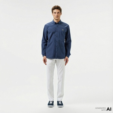  Lacoste Erkek Slim Fit Beyaz Pantolon