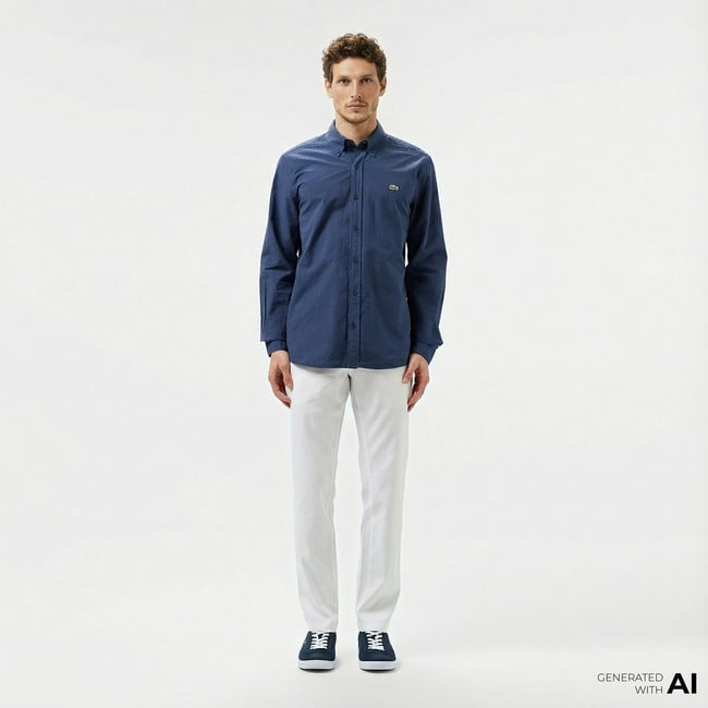  Lacoste Erkek Slim Fit Beyaz Pantolon