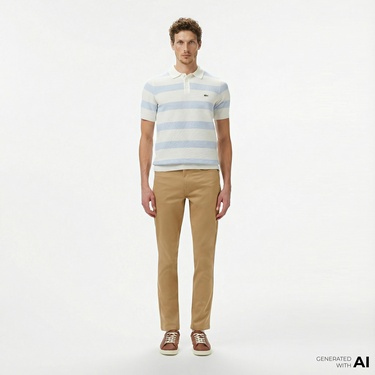  Lacoste Erkek Slim Fit Bej Jean Pantolon