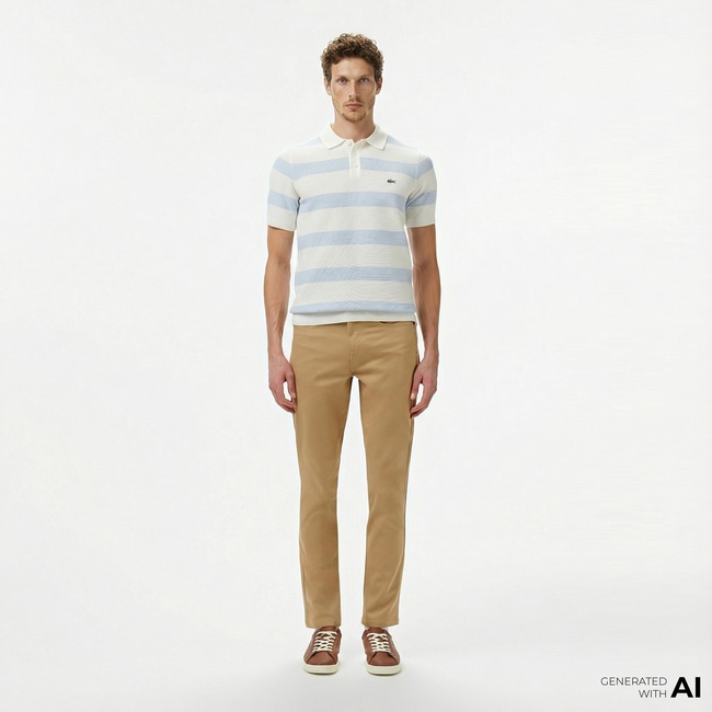  Lacoste Erkek Slim Fit Bej Jean Pantolon