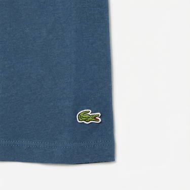  Lacoste Çocuk Bisiklet Yaka Baskılı Lacivert T-Shirt