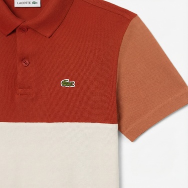  Lacoste Çocuk Renk Bloklu Bej Polo