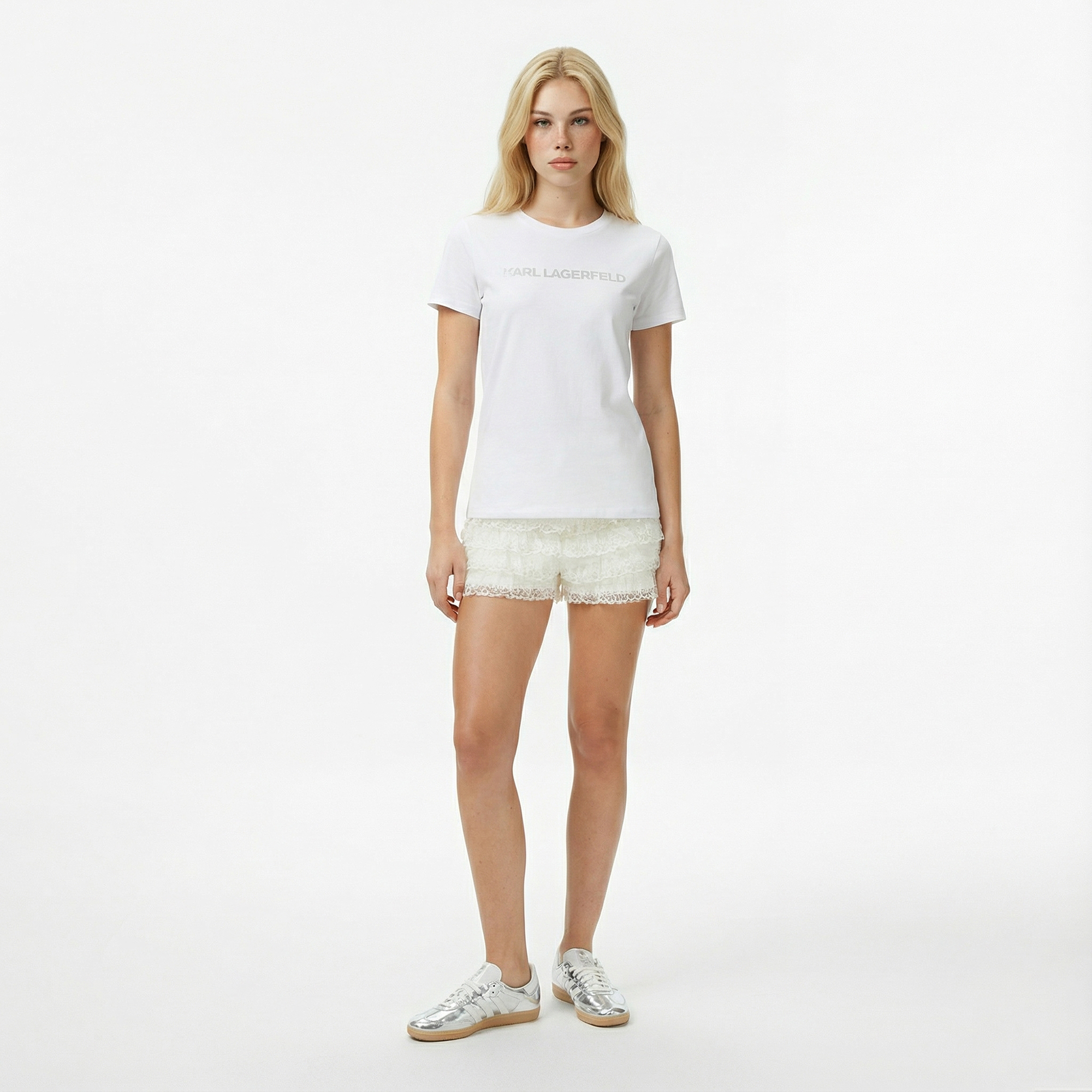 Karl Lagerfeld Kadın Beyaz T-Shirt