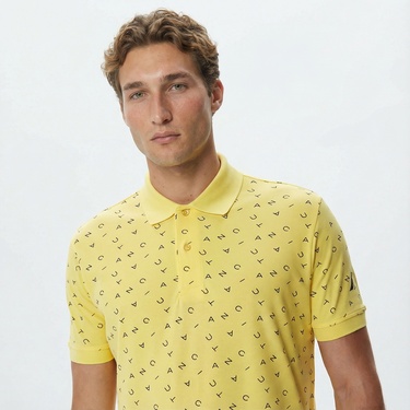  Nautica Erkek Sarı Kısa Kollu Polo Yaka T-Shirt