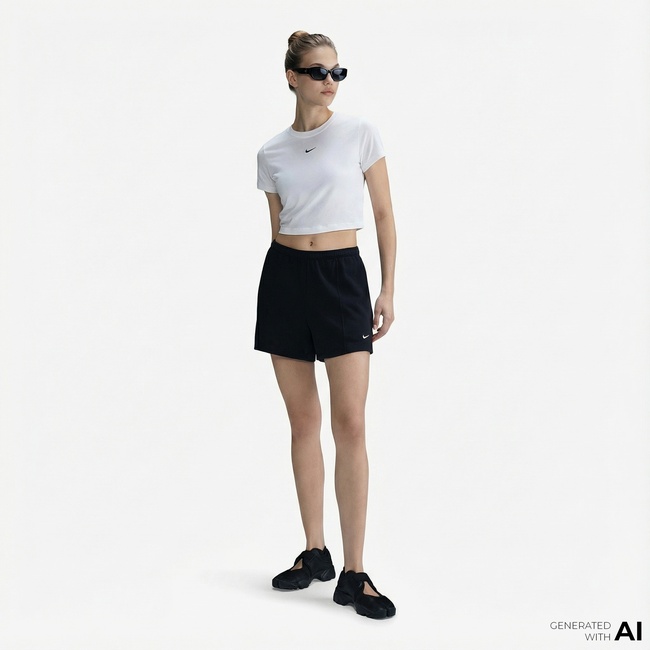  Nike Sportswear Chill Knit Kadın Beyaz Crop T-Shirt