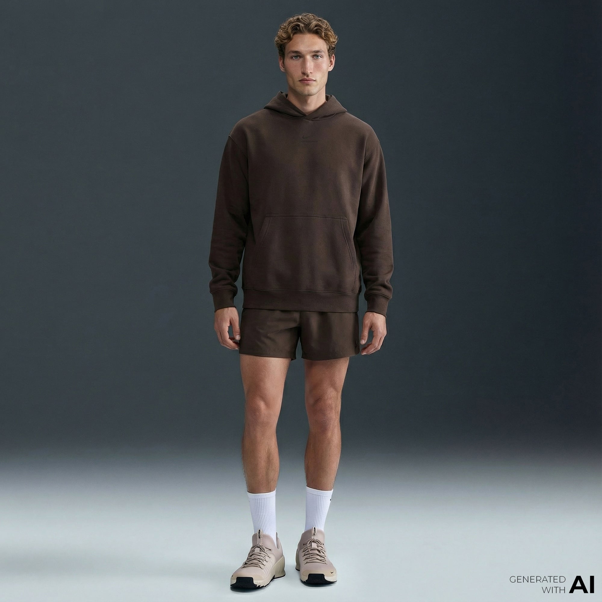 Nike Pro Dri-Fit Midlayer Erkek Kahverengi Hoodie