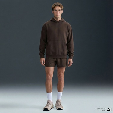  Nike Pro Dri-Fit Midlayer Erkek Kahverengi Hoodie