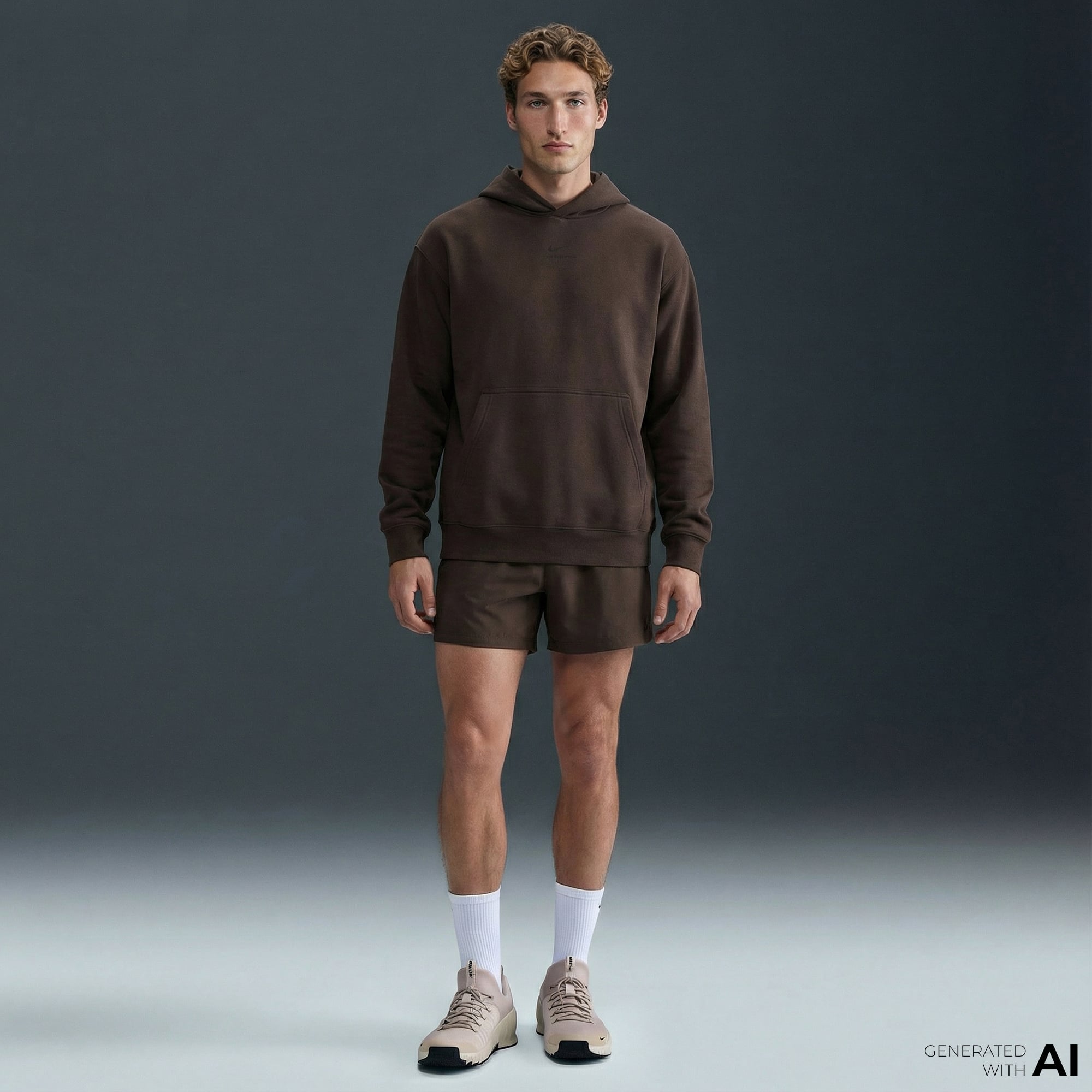  Nike Pro Dri-Fit Midlayer Erkek Kahverengi Hoodie