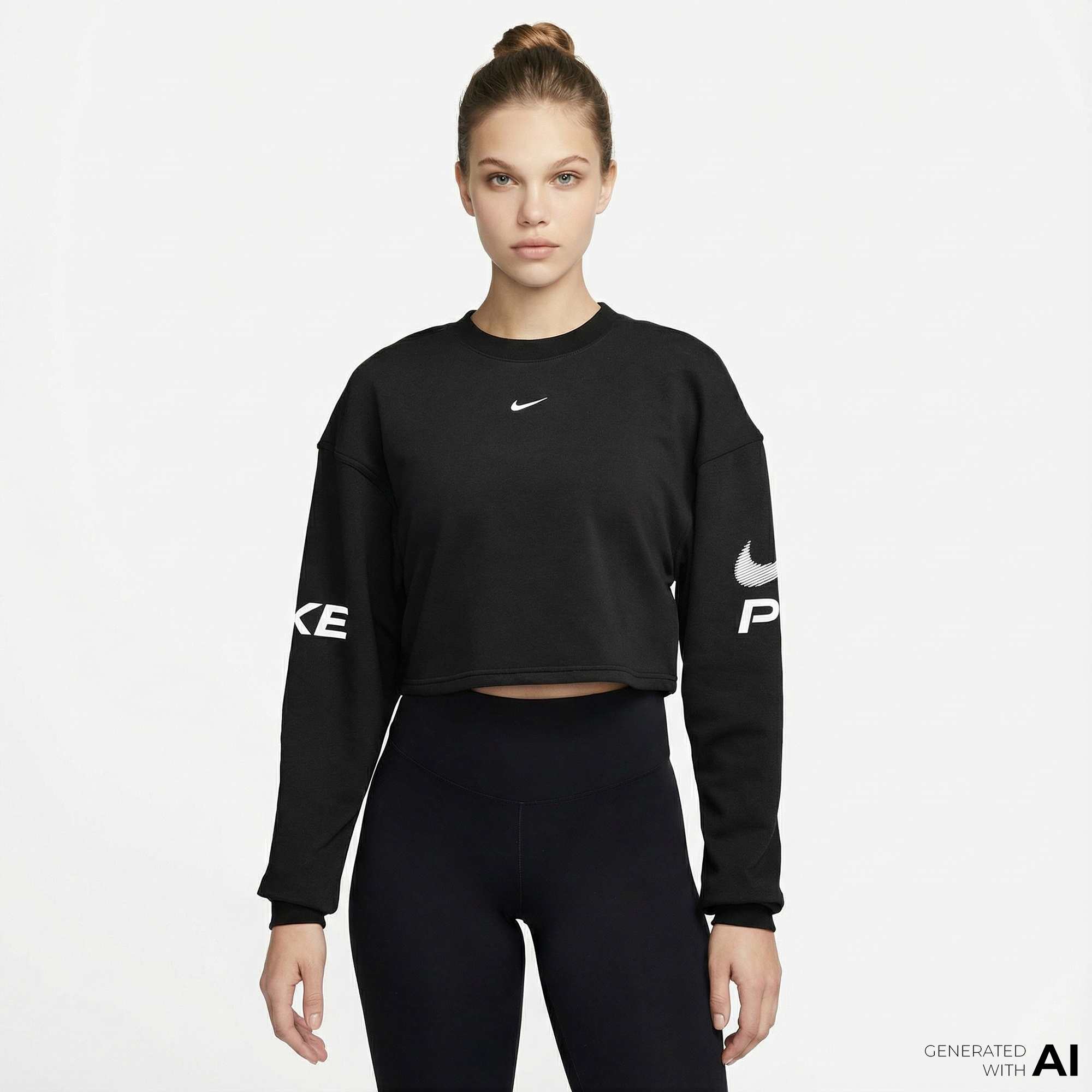 Nike Pro Dri-Fit Fleece Kadın Siyah Sweatshirt