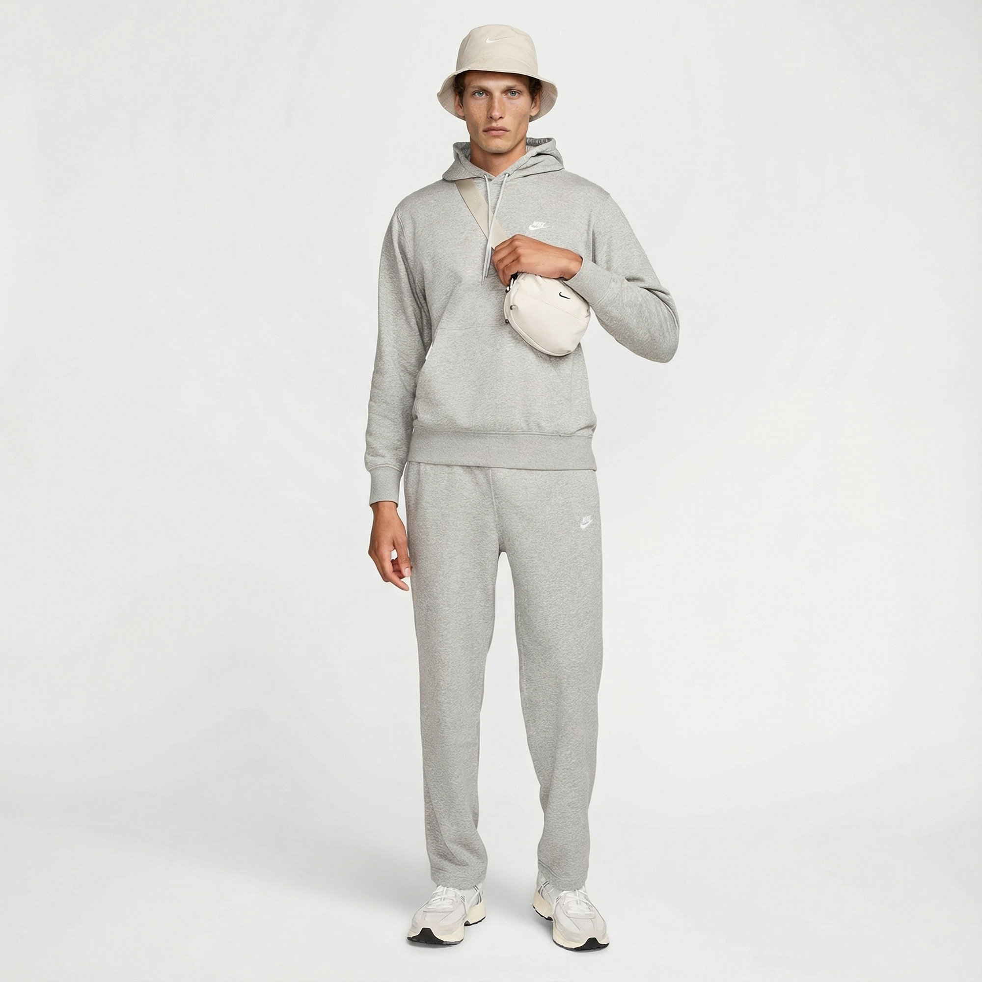 Nike Club Erkek Gri Hoodie