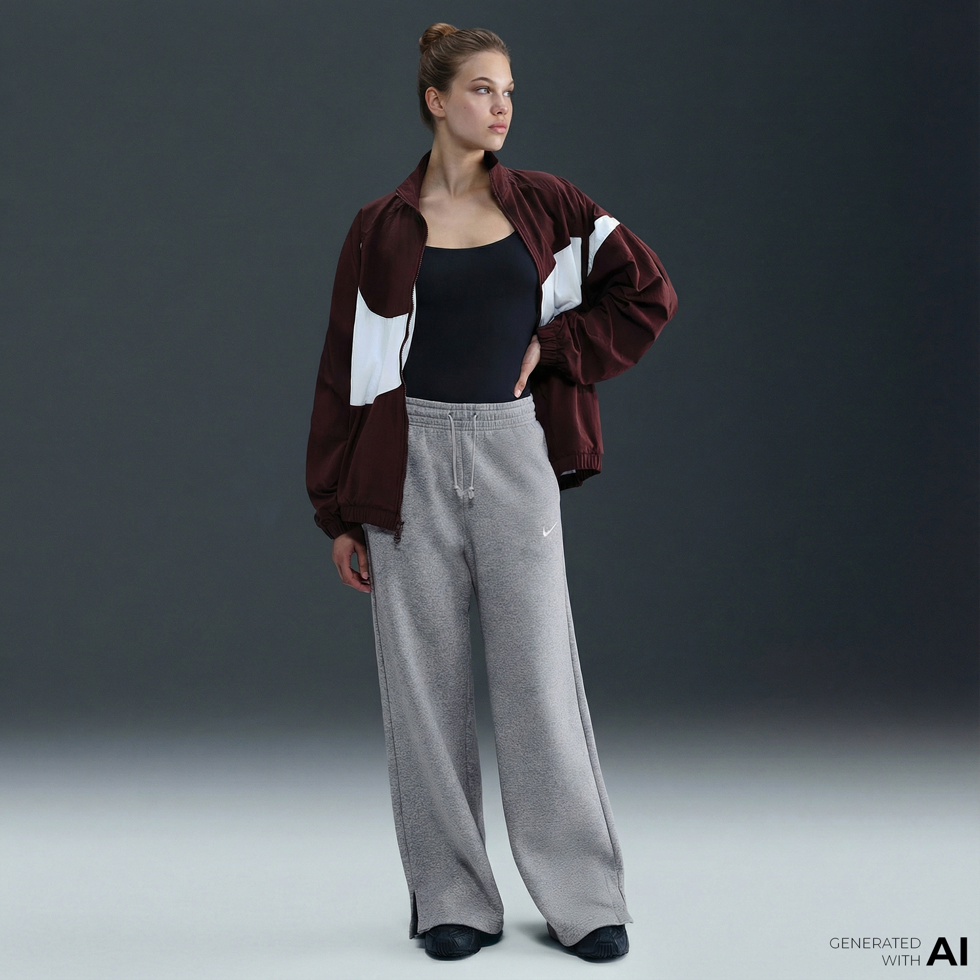  Nike Sportswear Phoenix Fleece Kadın Gri Eşofman Altı