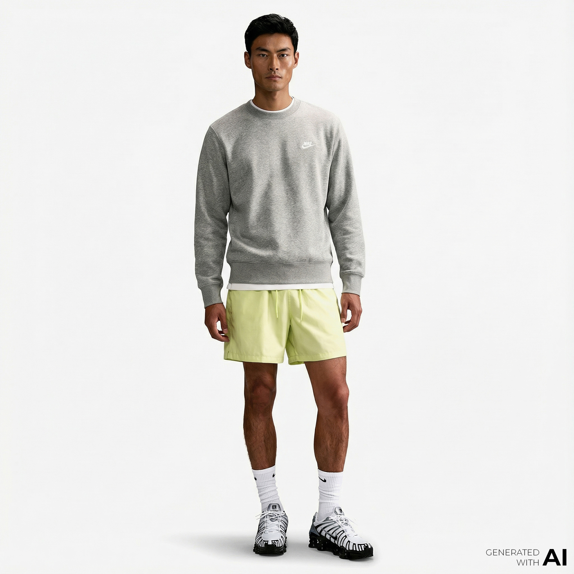  Nike Club Crew Erkek Gri Sweatshirt