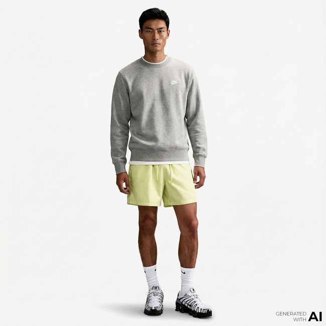  Nike Club Crew Erkek Gri Sweatshirt