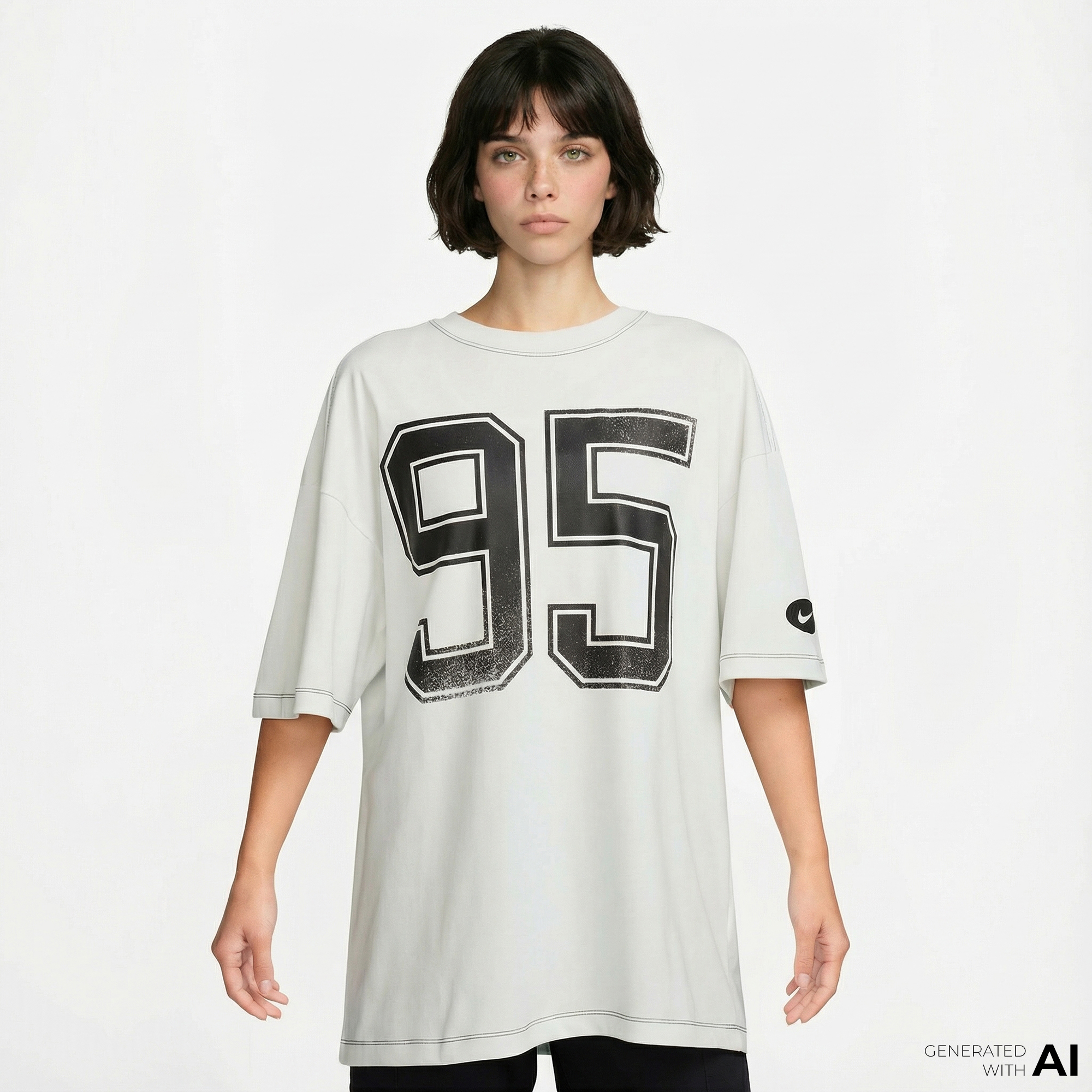  Nike Sportswear Street Kadın Beyaz T-Shirt