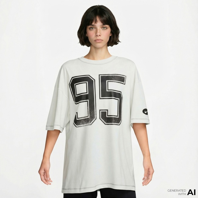  Nike Sportswear Street Kadın Beyaz T-Shirt