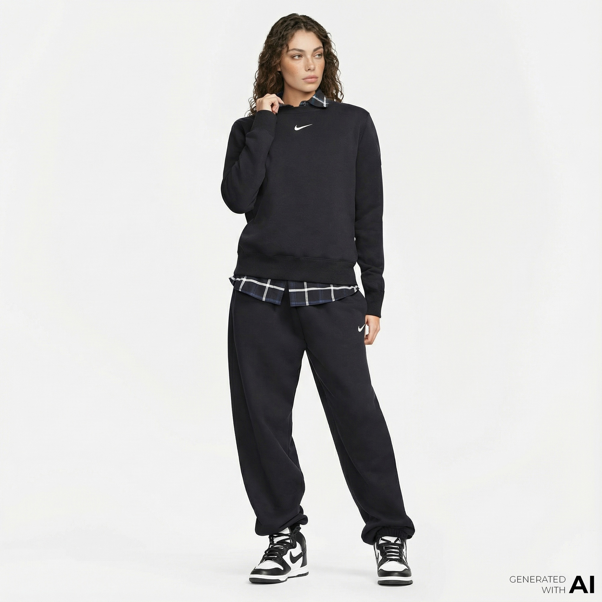 Nike Sportswear Phoenix Fleece Kadın Siyah Sweatshirt