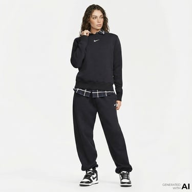  Nike Sportswear Phoenix Fleece Kadın Siyah Sweatshirt