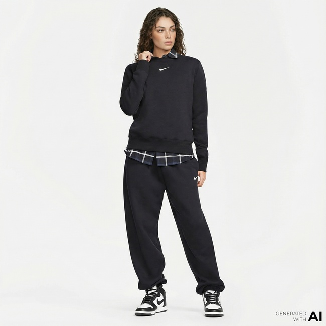  Nike Sportswear Phoenix Fleece Kadın Siyah Sweatshirt