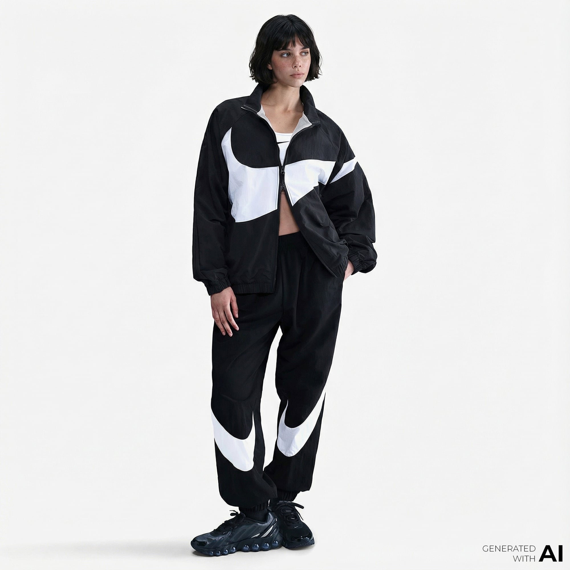 Nike Sportswear Logo Kadın Siyah Ceket