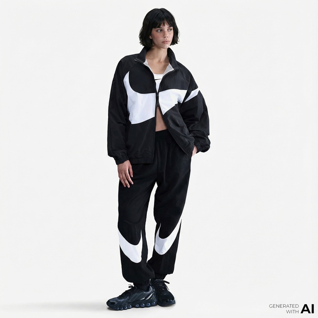  Nike Sportswear Logo Kadın Siyah Ceket